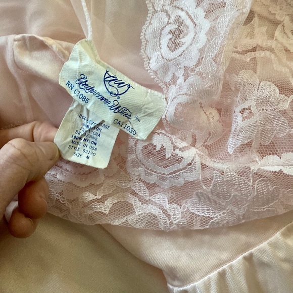 70S VINTAGE UNDERCOVER WEAR STR BOHO LONG NIGHTGOWN SLIP DRESS VINTAG LINGERIE M - Picture 8 of 15